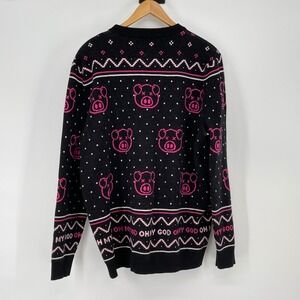 Shane Dawson Oh‎ My God Pig Sweater XL Black Pink Novelty Pullover Knit